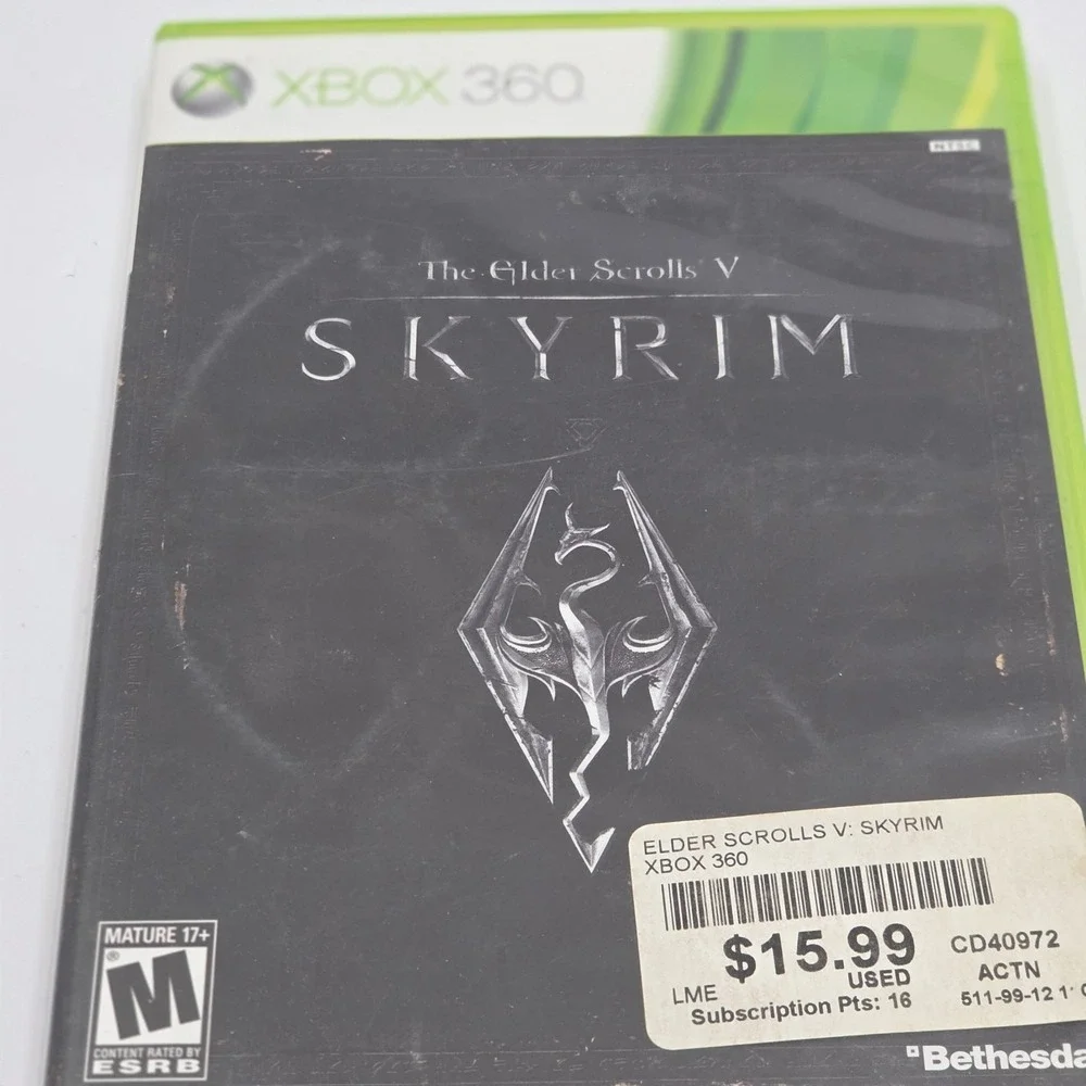 The Elder Scrolls V Skyrim Microsoft Xbox 360 Game CIB Manual Map Complete